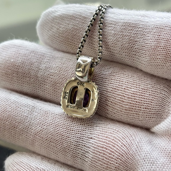 David Yurman Petite Albion Pendant Necklace with Amethyst 17" - Picture 6 of 9